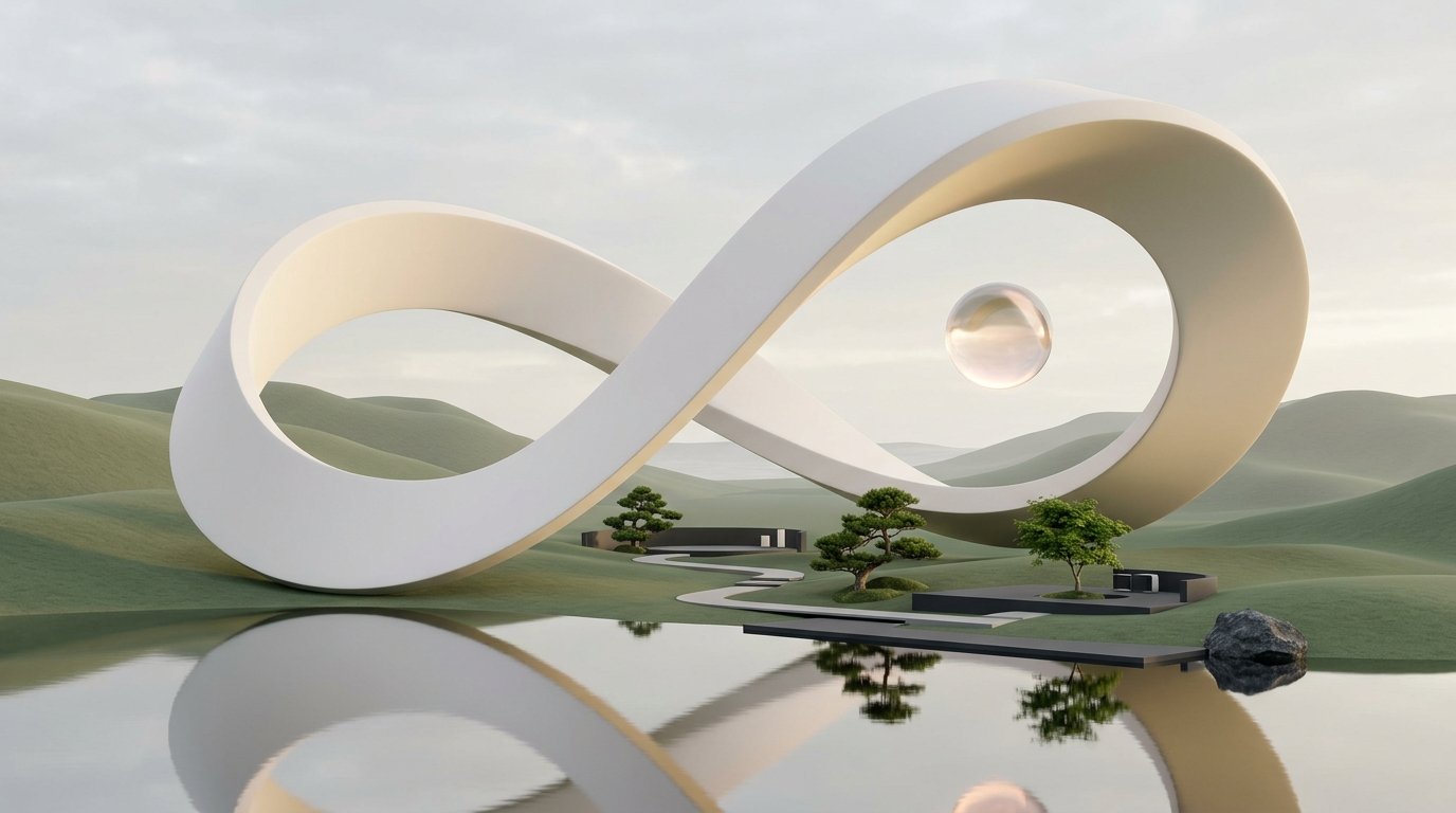 Abstract 3D Infinity Ribbon Concept Art