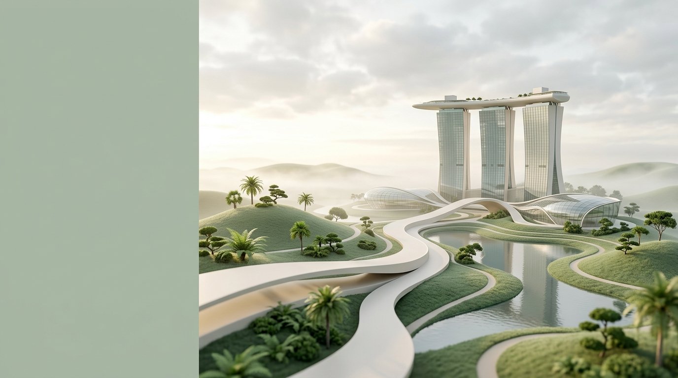Futuristic 3D Miniature Singapore Architectural Landscape
