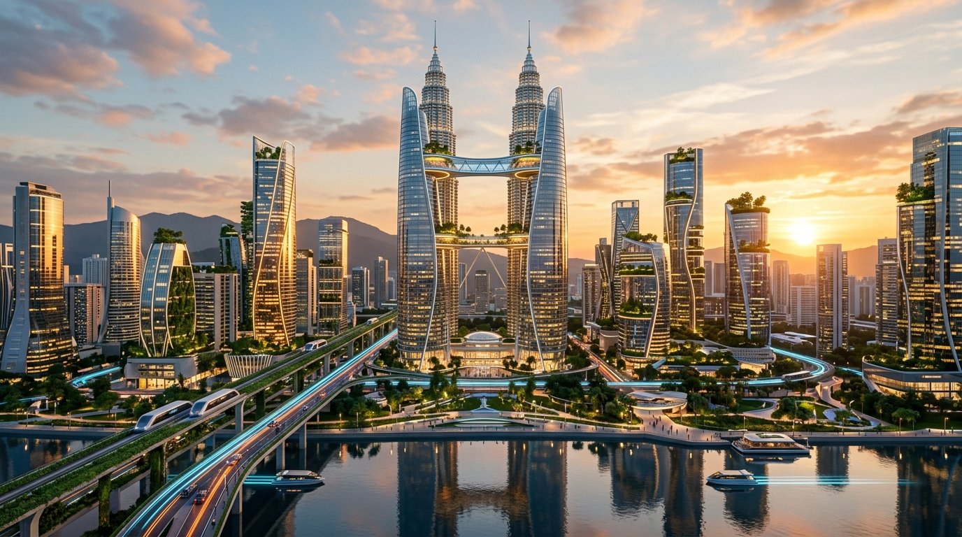 Malaysia 3D Futuristic Kuala Lumpur Smart Enterprise Skyline