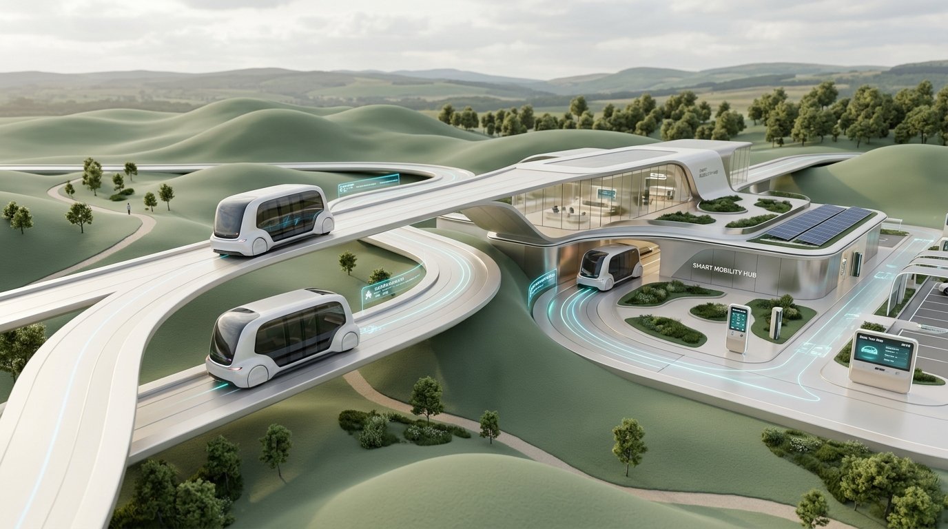 Rentaxil 3D Smart Vehicle Rental Infrastructure Render